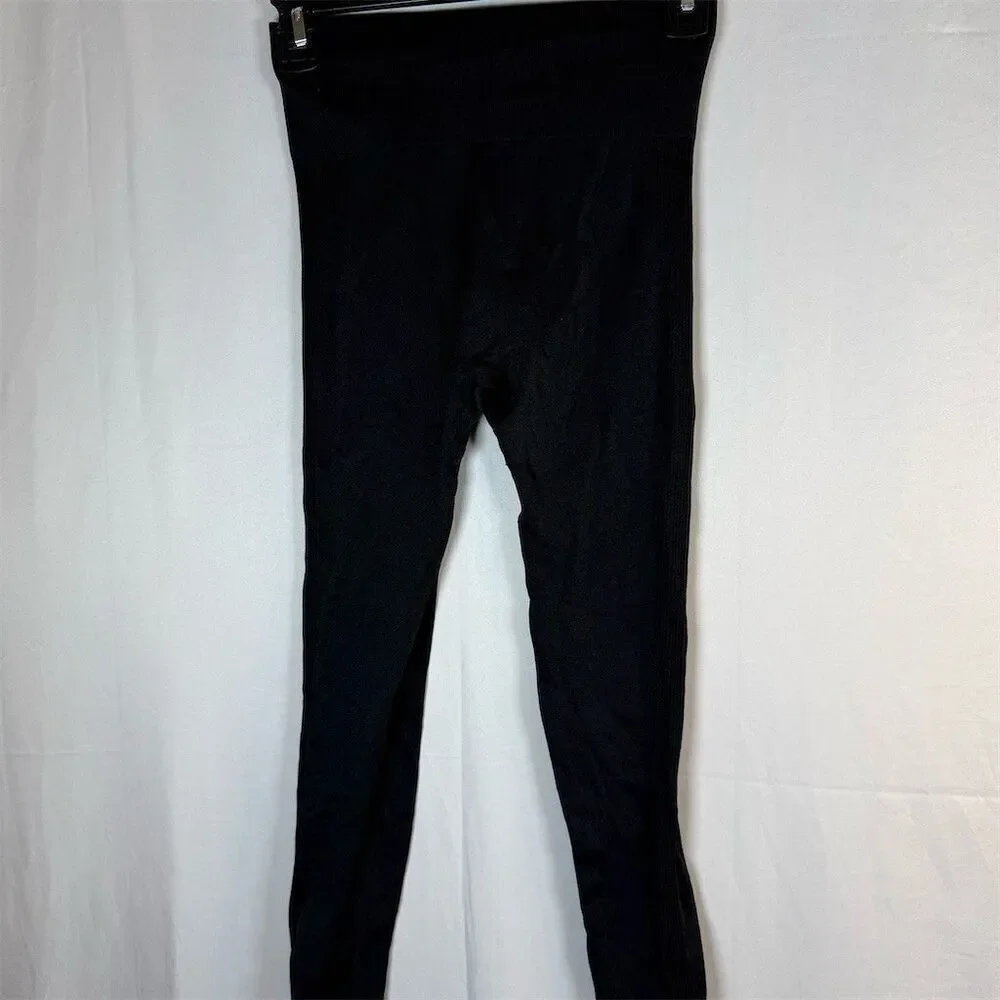 Womens Leggings Size S Black Seamless High Waist Scrunch Butt Tummy